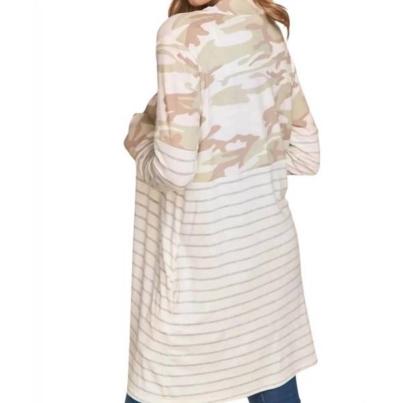 NEW HAPTICS open cardigan in camo stripe - Picture 3 of 5